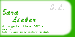 sara lieber business card